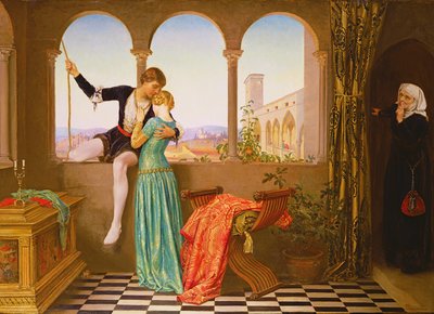 Adeus - um beijo, e eu descerei (óleo sobre tela) de Eleanor Fortescue Brickdale