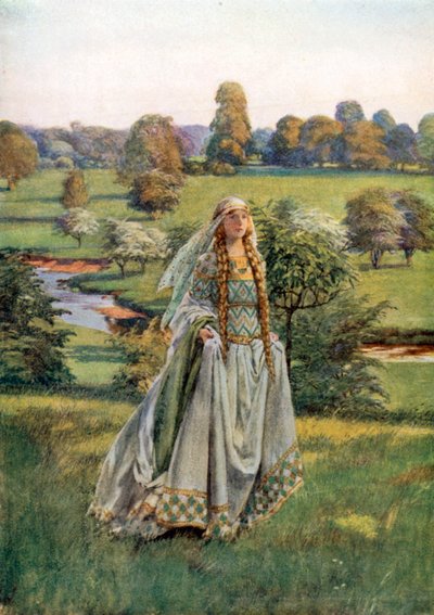 Guinevere. Tennyson (litografia a cores) de Eleanor Fortescue-Brickdale