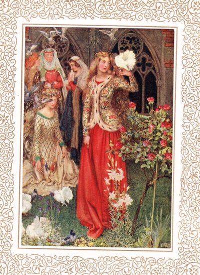 Guinevere e suas damas nos dias dourados, ilustração de 
