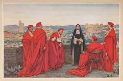 Santa Catarina de Sena a negociar com o Papa Gregório XI em nome dos Florentinos. de Eleanor Fortescue Brickdale