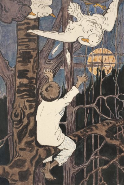 Ilustração para The Tale Synko-Philipko, década de 1890 de Elena Dmitryevna Polenova