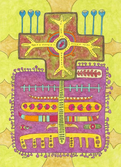 Estrutura abstrata orgânica vibrante de Elena Khomutova-Miller