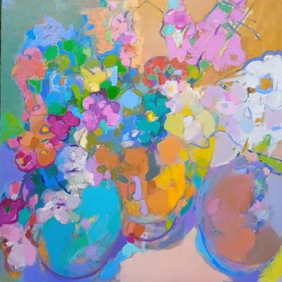 Vasos florais coloridos de Elena Shraibman