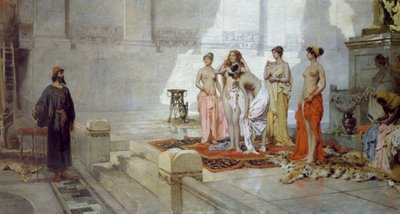 Zeuxis e donzelas de Croton, por Eleuterio Pagliano (1826-1903), óleo sobre tela de Eleuterio Pagliano
