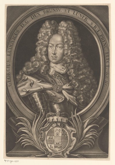 Retrato de Georg Ludwig, rei da Grã-Bretanha e Irlanda de Elias Christopf Heiss