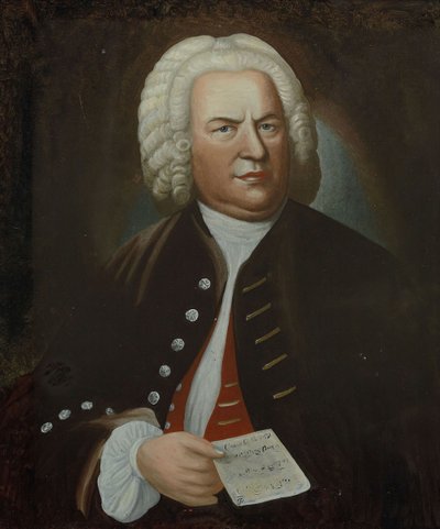 Retrato de Johann Sebastian Bach, meados do século XVIII.. de Elias Gottlob Haussmann