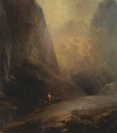 Paisagem de montanha com Banditti de Elias Martin