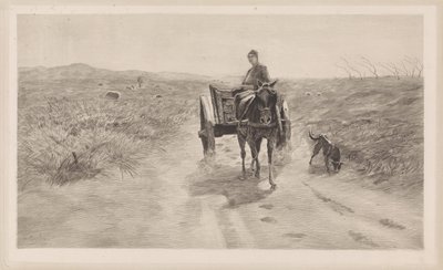 Paisagem com carroça de cavalos de Elias Stark