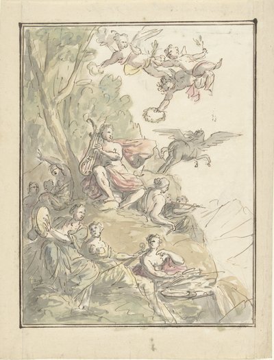 Apolo e as musas no Parnassus de Elias van Nijmegen