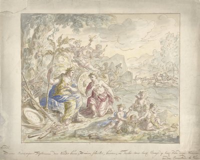 Desenho para uma pintura de sala com alegoria sobre a Terra de Elias van Nijmegen