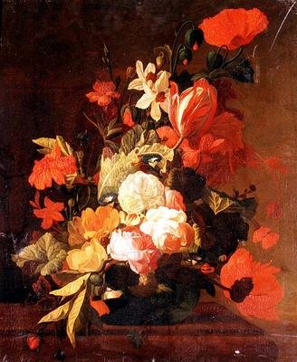 Rosas, tulipas, convolvuli, etc. de Elias van den (follower of) Broeck