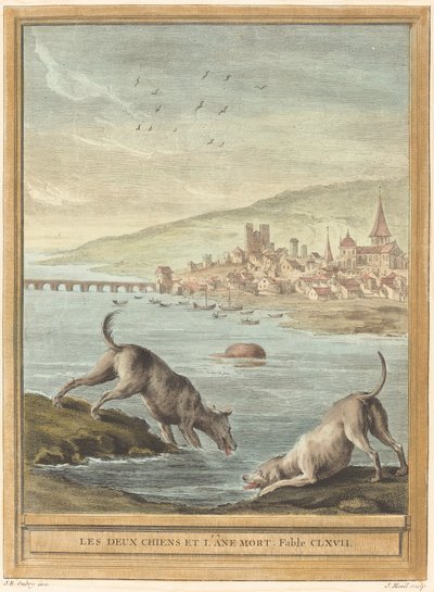 Dois Cães e o Burro Morto de Elie du Mesnil after Jean Baptiste Oudry