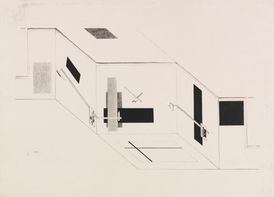O quarto Proun. Folha 5 do portfólio I Kestner, 1923. de Eliezer Markowich Lissitzky