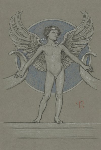 Rapaz com Asas + Cornucópia de Elihu Vedder
