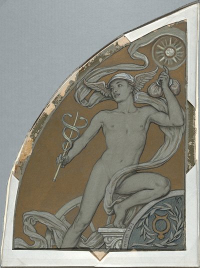 Cartoon for Mercury, de sessenta estudos para o teto de Huntington (1926,80) de Elihu Vedder