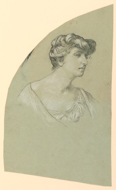 Esboço de retrato de uma jovem de Elihu Vedder