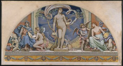 Roma, Representante das Artes: desenho para decoração em Bowdoin College, 1894 de Elihu Vedder
