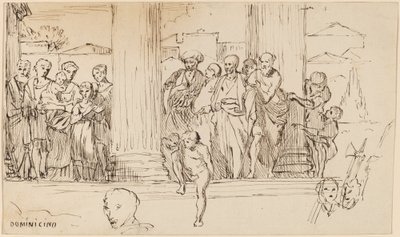 Estudo após Domenichino, c. 1858. de Elihu Vedder