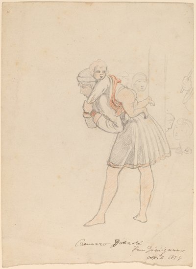 Estudo após Gozzoli, 1858. de Elihu Vedder