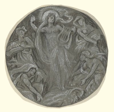 Estudo para o Círculo Central do Tecto de Huntington: Apollo e Assistentes de Elihu Vedder
