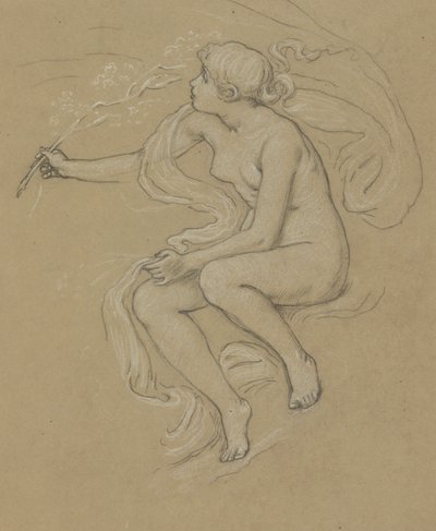 Estudo para Figura da Primavera de Elihu Vedder