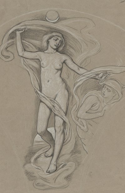 Estudo para Luna de Elihu Vedder