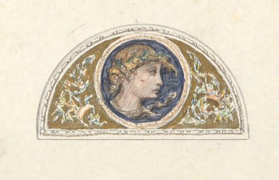 Estudo para Lunette com Cabeça Feminina de Elihu Vedder
