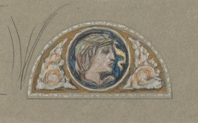 Estudo para Lunette com Cabeça Feminina de Elihu Vedder
