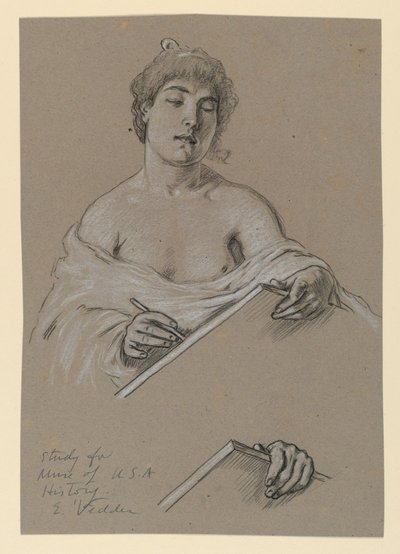 Estudo para "Musa da História" de Elihu Vedder