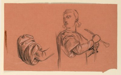Estudo para "Procissão de casamento" de Elihu Vedder