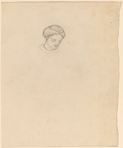 Estudo da cabeça de uma menina de Elihu Vedder