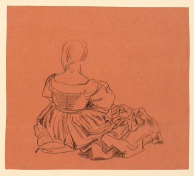 Estudo de uma mulher sentada em traje de Elihu Vedder