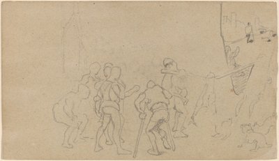 Cena da aldeia, c. 1859. de Elihu Vedder