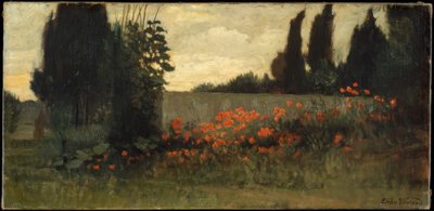 Cipreste e papoilas de Elihu Vedder