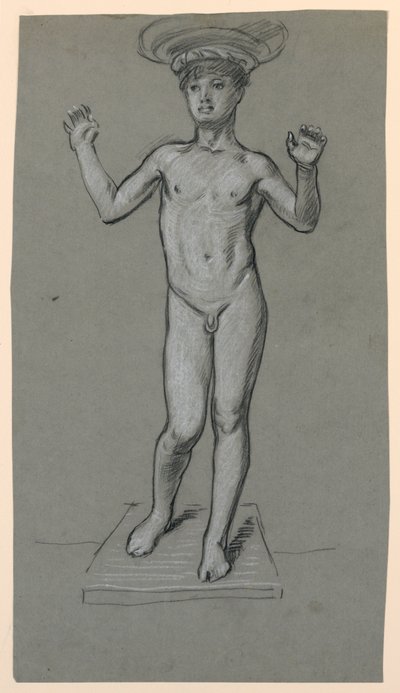 estudo de figura para um projeto de fonte de Elihu Vedder