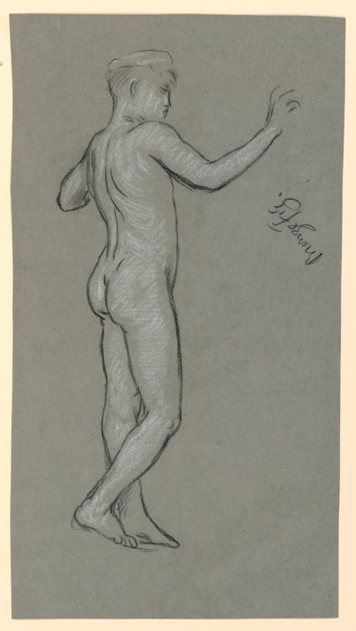 estudo de figura para um projeto de fonte de Elihu Vedder