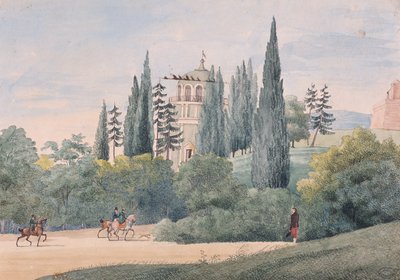Cavaleiros em uma paisagem italiana de Elisa Bonaparte