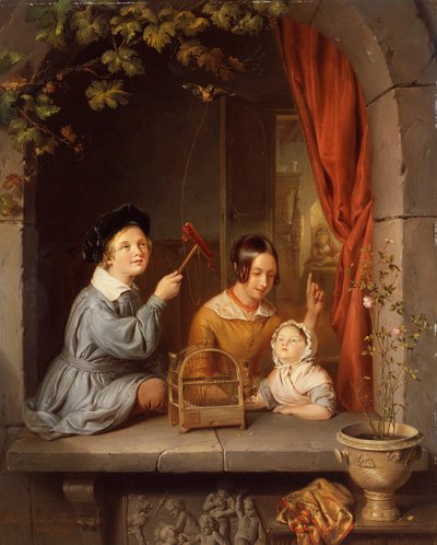 Brincar com o pássaro de estimação de Elisabeth Alida Haanen