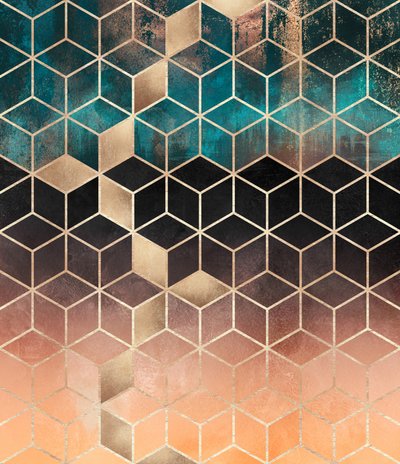Padrão geométrico em ombre dourado de Elisabeth Fredriksson
