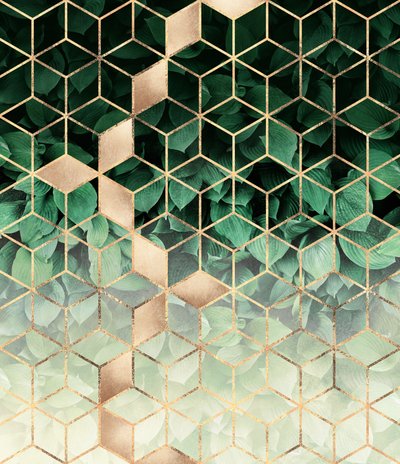 Folhas geométricas em ouro verde de Elisabeth Fredriksson