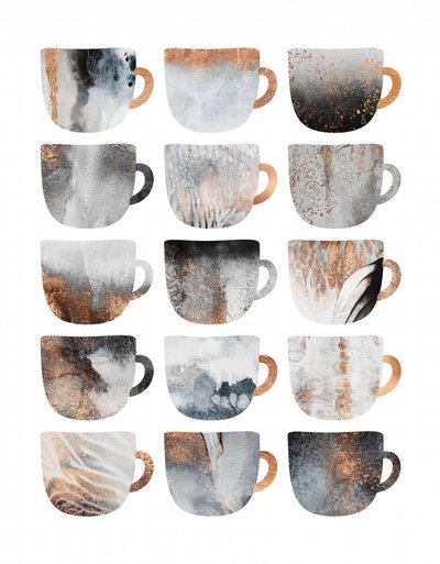 Canecas abstratas metálicas de Elisabeth Fredriksson
