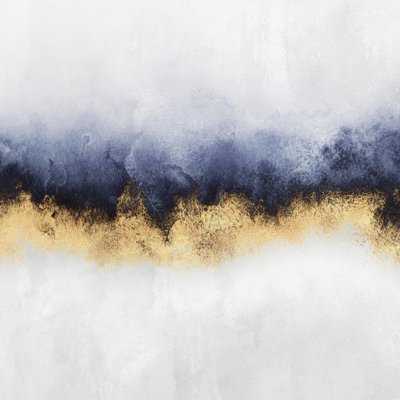 Abstrato Moderno em Dourado e Azul de Elisabeth Fredriksson