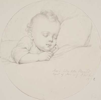 "O pequeno Harald da mãe desenhado pela própria mãe" de Elisabeth Jerichau Baumann