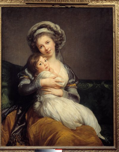 Madame Vigee-Le Brun e sua filha, Jeanne Marie-Louise (1780-1819) Pintura de Marie Elisabeth Louise Vigee Le brun (ou Vigee-Lebrun ou Vigee Lebrun) (1755-1842). 1789 Sun. 1,05 x 0,84 Musee du Louvre, Paris - Madame Vigee-Le Brun e sua filha, Jea Le Brun. de Elisabeth Louise Vigee Lebrun