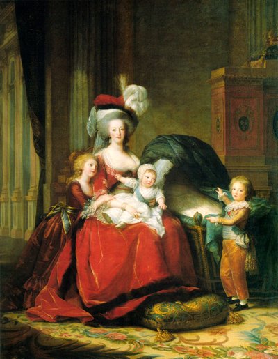 Marie Antoinette e seus filhos, 1787. de Elisabeth Louise Vigee Lebrun