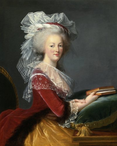 Marie Antoinette com um livro. de Elisabeth Louise Vigee Lebrun