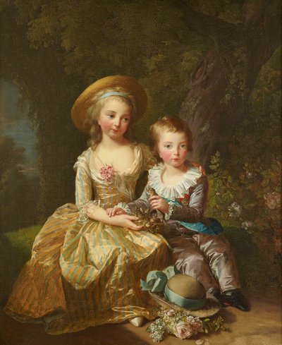 Retrato de Madame Royale e Louis-Joseph Xavier, Delfim da França. de Elisabeth Louise Vigee Lebrun