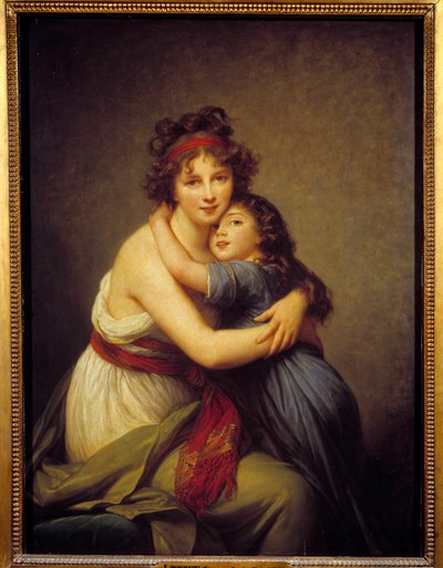 Retrato de Madame Vigee Lebrun e sua filha Jeanne-Lucie-Louise, conhecida como Julie (1780 - 1819) de Elisabeth Louise Vigee Lebrun