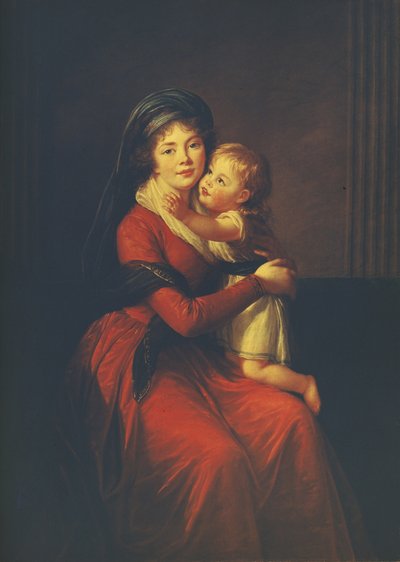 Retrato da princesa Alexandra Golitsyna com seu filho Pyotr, 1794 de Elisabeth Louise Vigee Lebrun