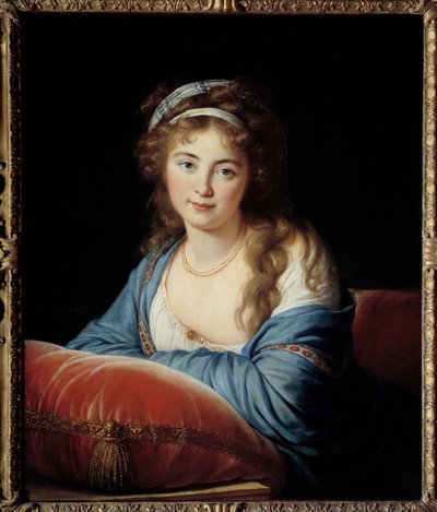 Retrato da Condessa Catherine Vassilievna Skavronskaia (1761-1829) Senhora de Honra de Catarina II da Rússia Pintura de Marie Elisabeth Louise Vigee Le brun (ou Vigee Lebrun ou Vigee Lebrun) (1755-1842) 1796 Sol. 0,66x0,8 m - Retrato da Condessa de Elisabeth Louise Vigee Lebrun